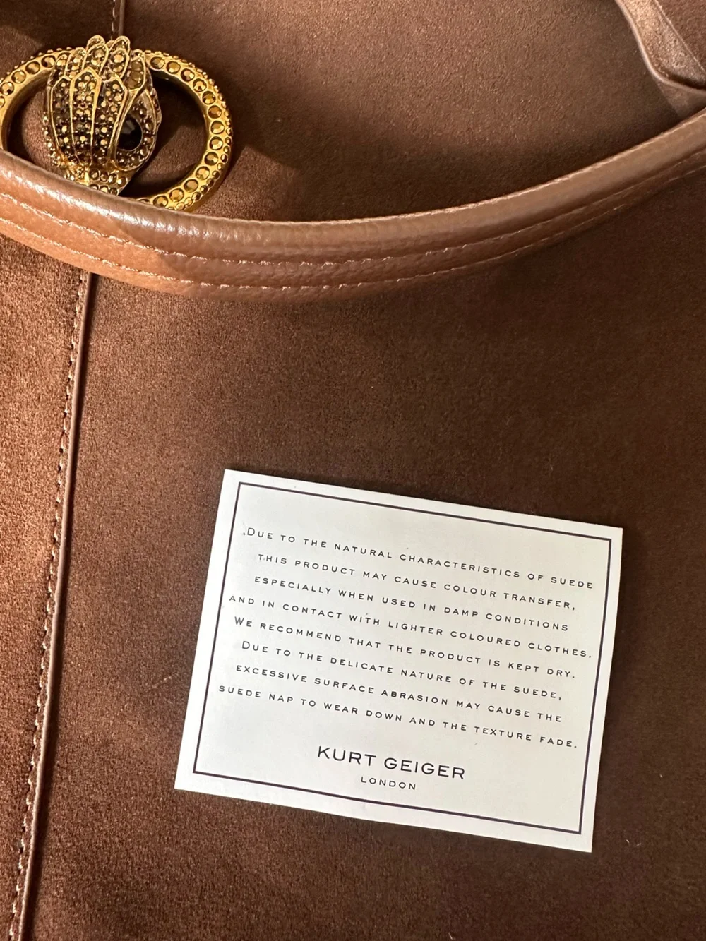 Kurt Geiger Chelsea Medium Chocolate Brown Suede Shoulder Bag